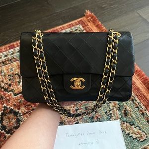 Chanel Classic Vintage Small Black Double Flap Bag